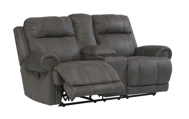 Picture of Austere Gray Reclining Loveseat with Console