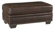 Picture of Roleson Walnut Leather Ottoman