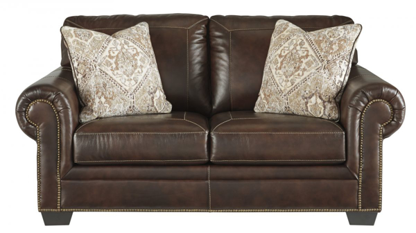 Picture of Roleson Walnut Leather Loveseat