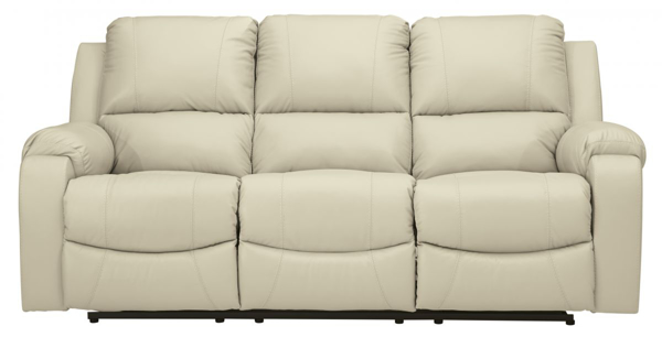 Rackingburg Cream Leather Reclining Sofa