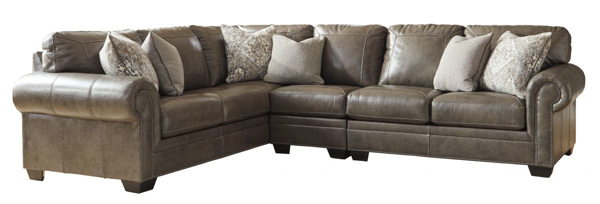 Picture of Roleson Quarry Leather 3-Piece Left Arm Facing Sectional