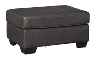 Picture of Morelos Leather Gray Ottoman