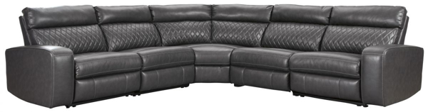 Picture of Samperstone Gray 5-Piece Power Reclining Sectional