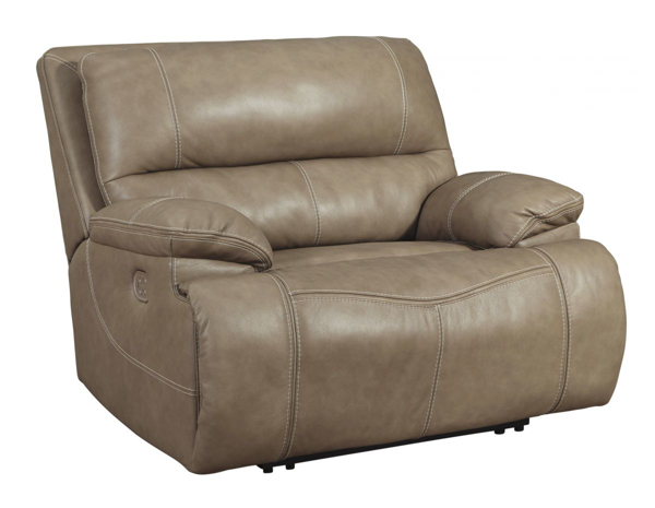 Picture of Ricmen Putty Leather Wide Seat Power Recliner