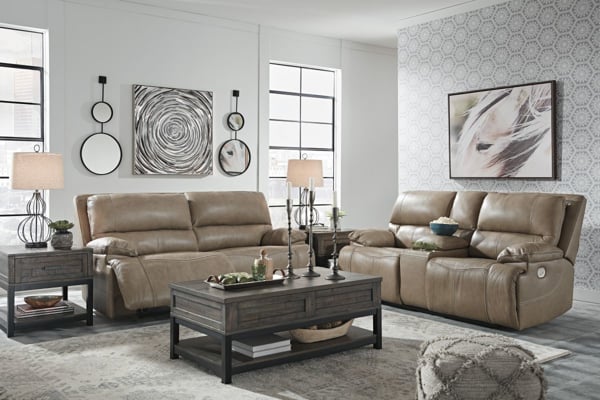 Picture of Ricmen Putty 2-Piece Leather Power Reclining Living Room Set