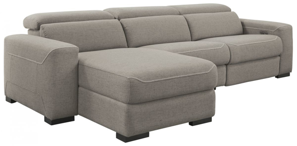 Picture of Mabton Gray Left Arm Facing Power Reclining Sectional