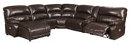 Picture of Hallstrung Chocolate Leather 6-Piece Left Arm Facing Power Reclining Ssectional