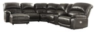 Picture of Hallstrung Gray Leather 6-Piece Left Arm Facing Power Reclining Sectional