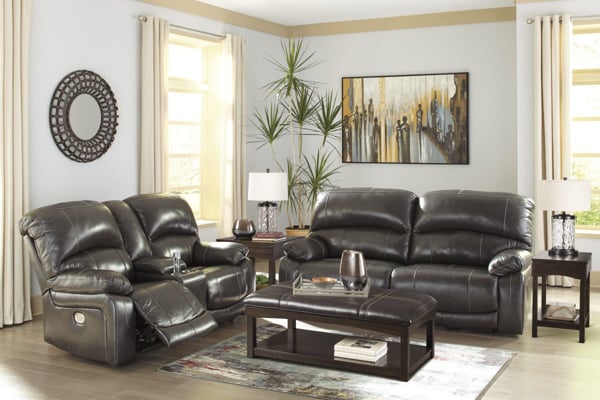 Picture of Hallstrung Gray Leather 2-Piece Living Room Set