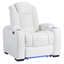 Picture of Party Time Power Recliner With Adjustable Headrest-White