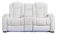 Picture of Party Time Power Loveseat With Adjustable Headrest-White