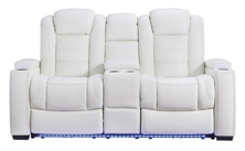 Picture of Party Time Power Loveseat With Adjustable Headrest-White