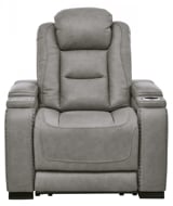 Picture of The Man-Den Gray Power Recliner With Adjustable Headrest