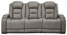 Picture of The Man-Den Gray Power Reclining Sofa With Adjustable Headrest