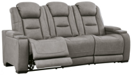 Picture of The Man-Den Gray Power Reclining Sofa With Adjustable Headrest