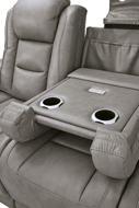 Picture of The Man-Den Gray Power Reclining Sofa With Adjustable Headrest