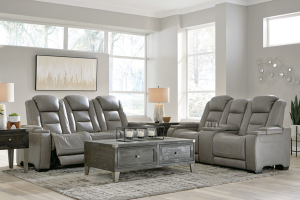 Picture of The Man-Den Gray  2-Piece Power Living Room Set