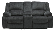 Picture of Draycoll Slate Reclining Loveseat with Console