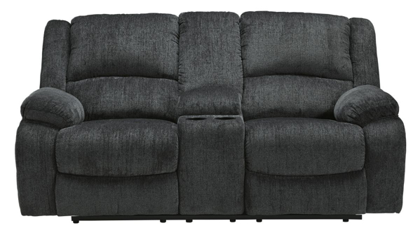 Picture of Draycoll Slate Reclining Loveseat with Console