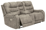 Picture of Yacolt Fog Power Reclining Loveseat With Console