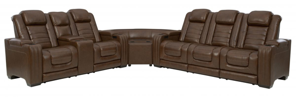 Picture of Backtrack 3-Piece Leather Power Reclining Sectional with Heat & Massage