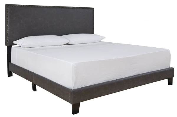 Picture of Vintasso Grayish Brown Upholstered Bed