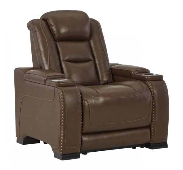 Picture of The Man-Den Mahogany Power Recliner with Adjustable Headrest