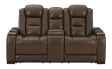 Picture of The Man-Den Mahogany Power Loveseat with Adjustable Headrest