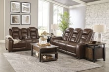 Picture of The Man-Den Mahogany 2-Piece Power Living Room Set