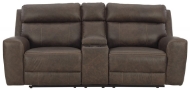 Picture of Roman Leather Power Reclining Loveseat With Console