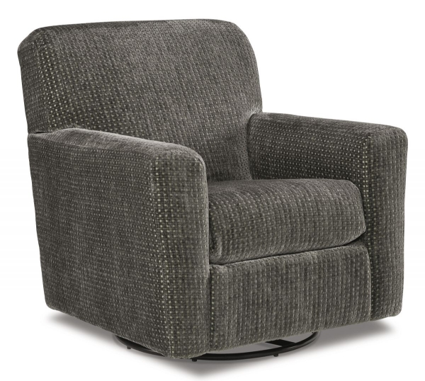 Picture of Herstow Charcoal Swivel Glider Accent Chair