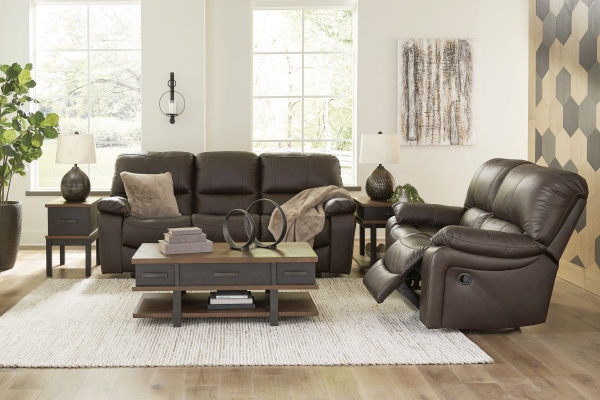 Picture of Leesworth Brown 2-Piece Leather Power Reclining Living Room Set