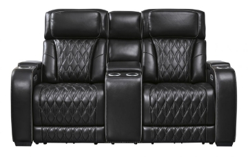 Picture of Boyington Black Leather Power Reclining Loveseat