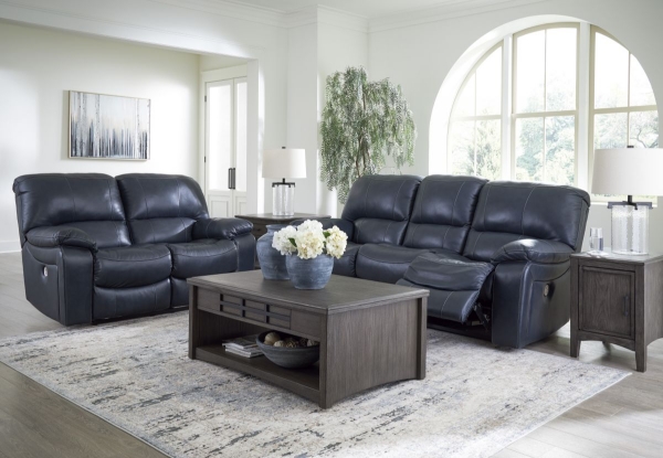 Picture of Leesworth Ocean Leather 2-Piece Power Reclining Living Room Set