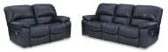 Picture of Leesworth Ocean Leather 2-Piece Power Reclining Living Room Set