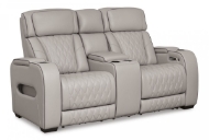 Picture of Boyington Gray Leather Power Reclining Loveseat