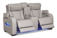 Picture of Boyington Gray Leather Power Reclining Loveseat