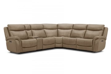 Picture of Grant Sand 6-Piece Leather Power Sectional