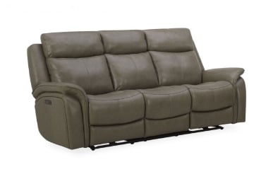 Picture of Grant Cobblestone Leather Power Sofa