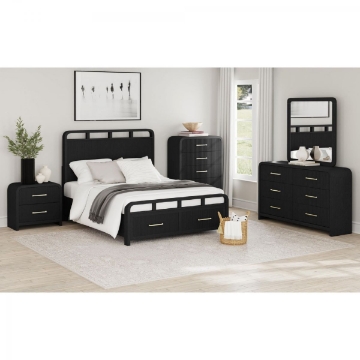 Picture of Ridgemont Black 6-Piece Full Storage Bedroom Set