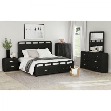 Picture of Ridgemont Black 6-Piece King Storage Bedroom Set